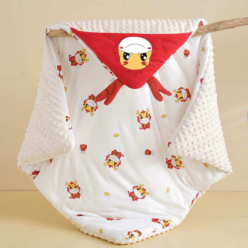 Κουβέρτα αγκαλιάς για μωρά από καθαρό βαμβάκι, γέμισμα από βαμβάκι, μοτίβο καρτούν, για βρέφη και νήπια, άνοιξη