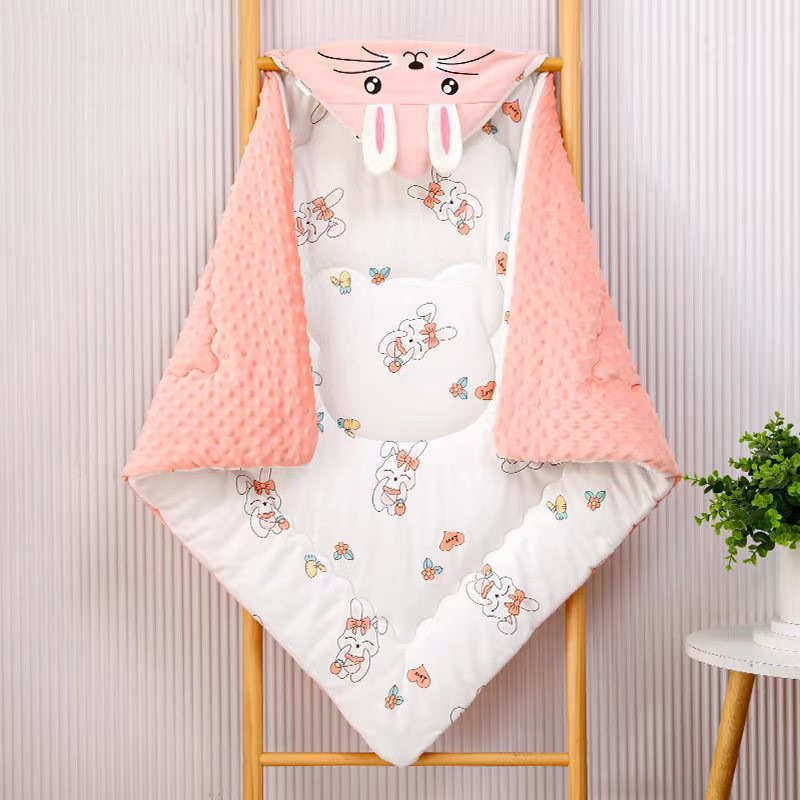 Κουβέρτα αγκαλιάς για μωρά από καθαρό βαμβάκι, γέμισμα από βαμβάκι, μοτίβο καρτούν, για βρέφη και νήπια, άνοιξη