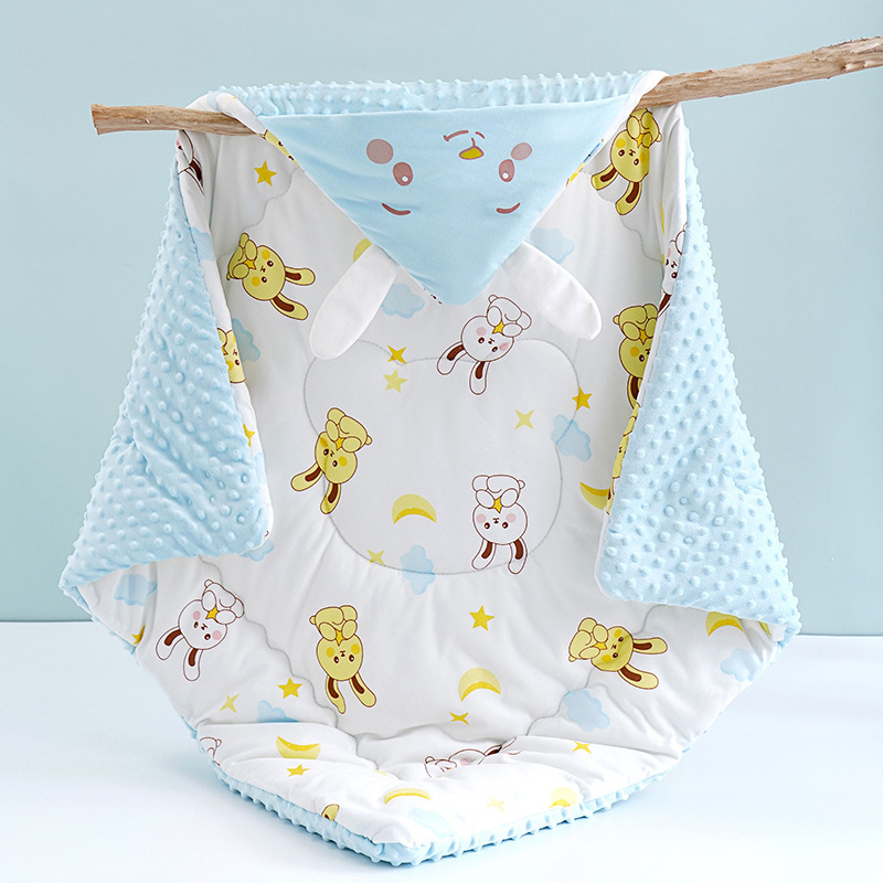 Κουβέρτα αγκαλιάς για μωρά από καθαρό βαμβάκι, γέμισμα από βαμβάκι, μοτίβο καρτούν, για βρέφη και νήπια, άνοιξη