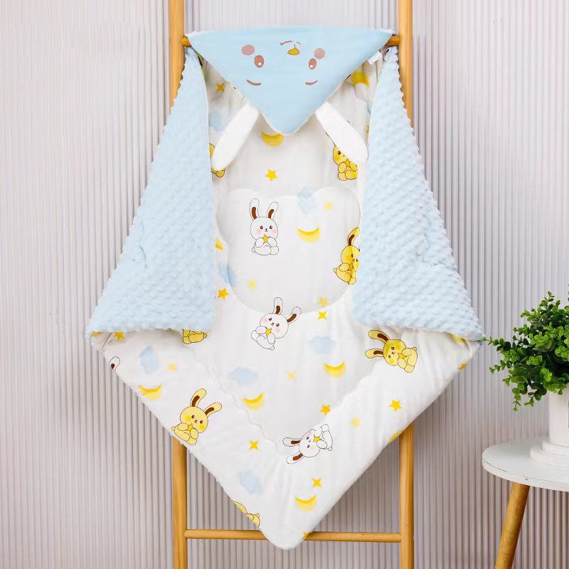 Κουβέρτα αγκαλιάς για μωρά από καθαρό βαμβάκι, γέμισμα από βαμβάκι, μοτίβο καρτούν, για βρέφη και νήπια, άνοιξη