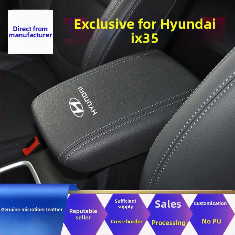 Husă din piele pentru cotiera centrală Hyundai ix35 (2010–2020); Material: Piele; Model: Hyundai ix35; Compatibilitate: ix35 2010–2020; Greutate: 100 g; Personalizare disponibilă