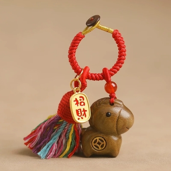 Автомобилен ключодържател от махагоново дърво със минималистичен стил — марка Yiming Xianyuan; модел Yiming Xianyuan - New Era Craft System; материал: дърво