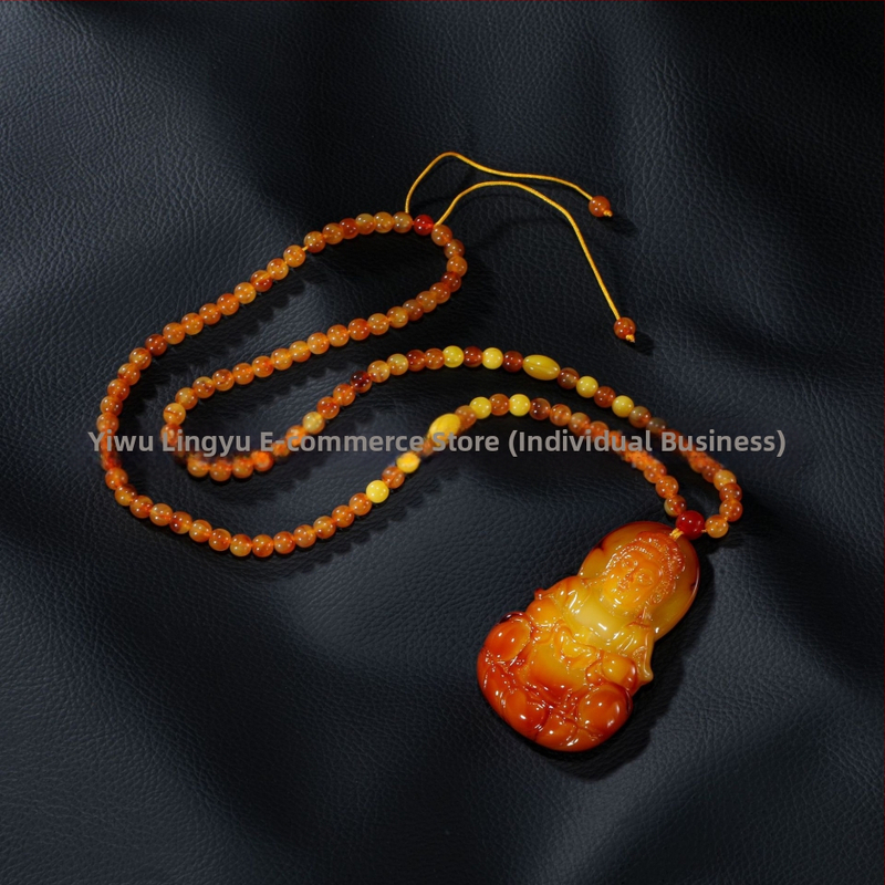 Borostyán sárkány medál a pulóverláncon, golyó lánccal, hosszú uniszex nyaklánc, csepp alakú, vintage stílus