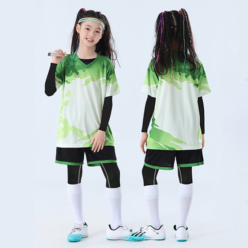 Детски комплект за скачане и тренировки, камуфлажен принт, четири сезона, дълги ръкави, кръгло деколте, бързосъхнещ