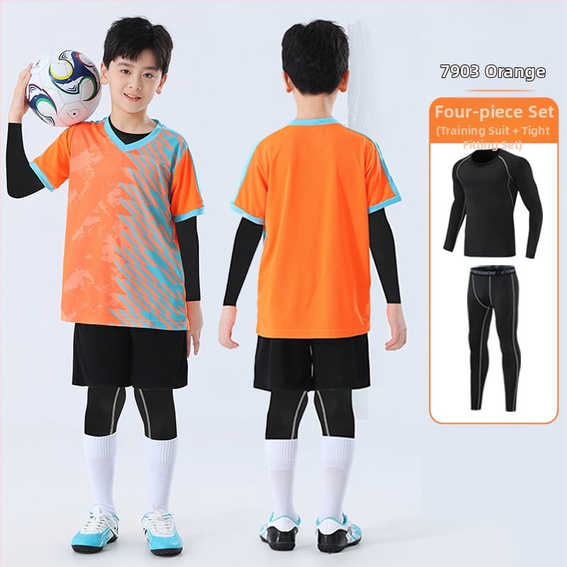 Детски комплект за скачане и тренировки, камуфлажен принт, четири сезона, дълги ръкави, кръгло деколте, бързосъхнещ