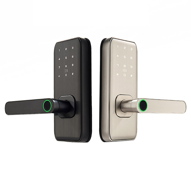 Смарт заключване с пръстов отпечатък за вътрешни дървени врати – модел M1, капацитет отпечатъци 100, време на сканиране <0.01 сек, работна температура -20°C до 60°C, живот 500000 цикъла