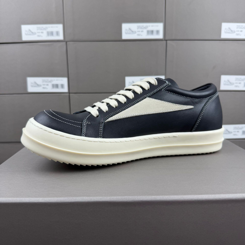 Ro Shoes – Κλασικά Ρετρό Sneakers με Χαμηλό Άνω, Δέρμα Πλήρους Κόκκου στην Πάνω Επιφάνεια, Δερμάτινη Επένδυση, TPU Σόλα, Παχιά Σόλα, Κορδόνια