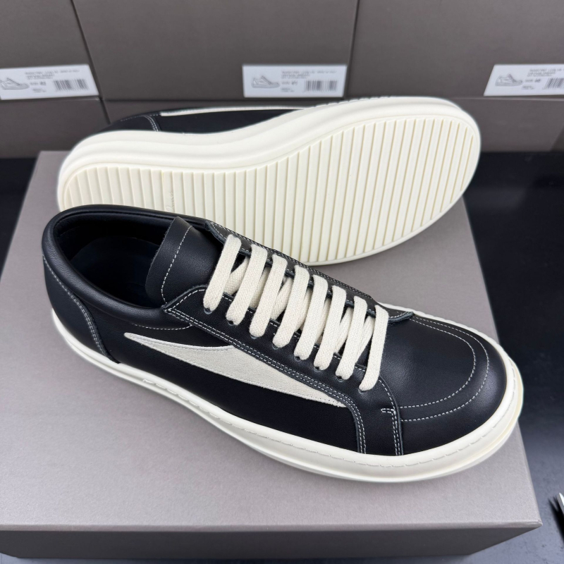 Ro Shoes – Κλασικά Ρετρό Sneakers με Χαμηλό Άνω, Δέρμα Πλήρους Κόκκου στην Πάνω Επιφάνεια, Δερμάτινη Επένδυση, TPU Σόλα, Παχιά Σόλα, Κορδόνια