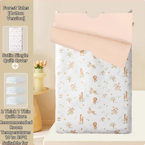 Cuvertură pentru copii, toate sezoanele, stil desen animat, din 100% bumbac (1,6–2 kg, umplutură 100% bumbac, husă 100% bumbac)