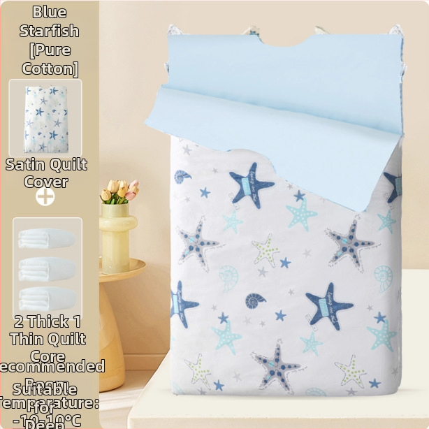 Cuvertură pentru copii, toate sezoanele, stil desen animat, din 100% bumbac (1,6–2 kg, umplutură 100% bumbac, husă 100% bumbac)