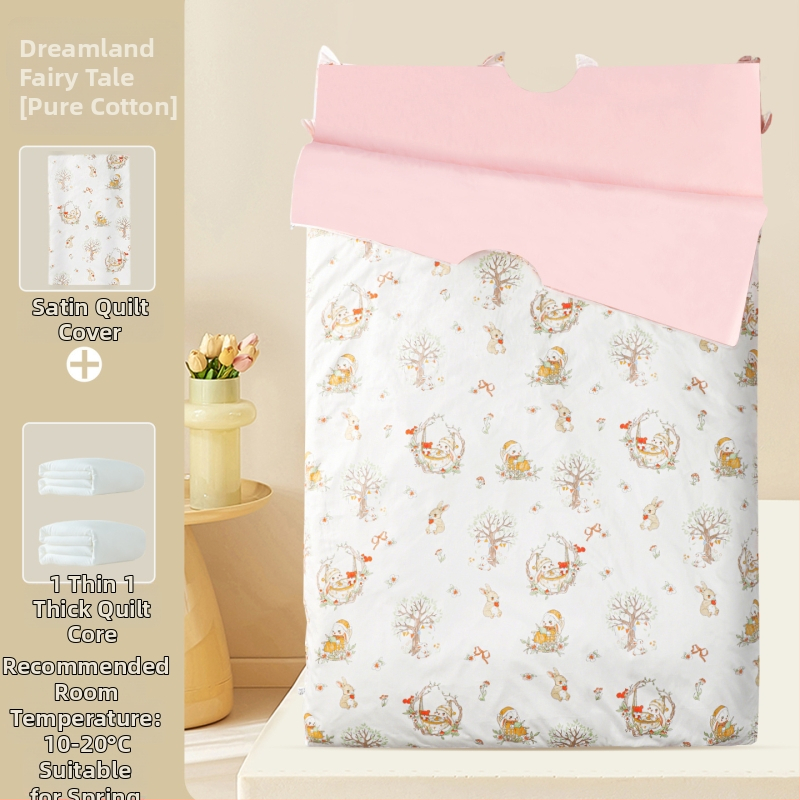 Cuvertură pentru copii, toate sezoanele, stil desen animat, din 100% bumbac (1,6–2 kg, umplutură 100% bumbac, husă 100% bumbac)