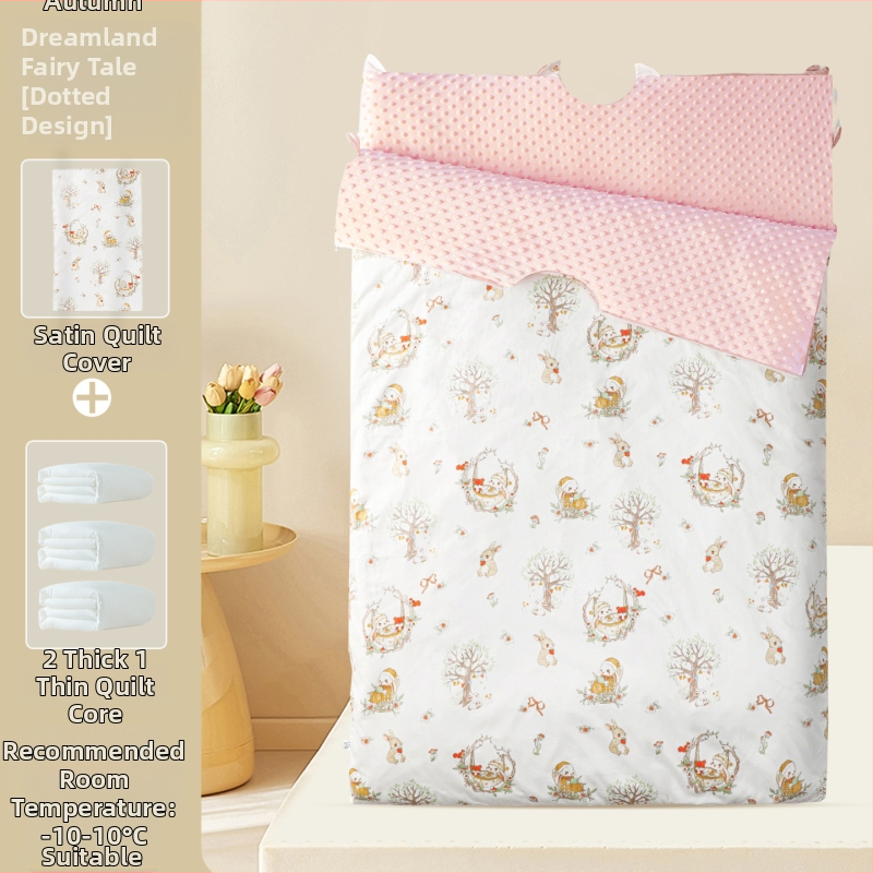 Cuvertură pentru copii, toate sezoanele, stil desen animat, din 100% bumbac (1,6–2 kg, umplutură 100% bumbac, husă 100% bumbac)