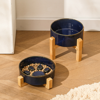 Κεραμικά μπολ κατοικίδιων για γάτες και σκύλους, ιαπωνικού στυλ, ψημένα σε καμίνι, διπλά μπολ με σύστημα αργής πρόσληψης, αντι-πνιγμού και αντι-διαρροών