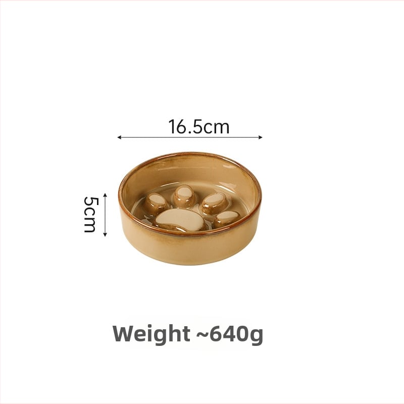 Κεραμικά μπολ κατοικίδιων για γάτες και σκύλους, ιαπωνικού στυλ, ψημένα σε καμίνι, διπλά μπολ με σύστημα αργής πρόσληψης, αντι-πνιγμού και αντι-διαρροών
