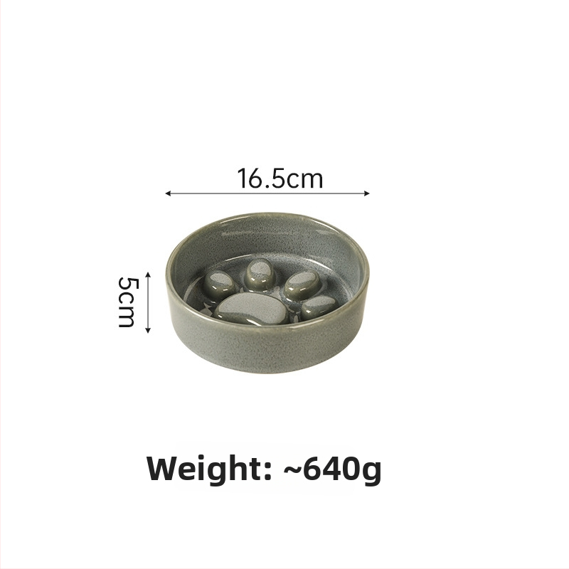 Κεραμικά μπολ κατοικίδιων για γάτες και σκύλους, ιαπωνικού στυλ, ψημένα σε καμίνι, διπλά μπολ με σύστημα αργής πρόσληψης, αντι-πνιγμού και αντι-διαρροών