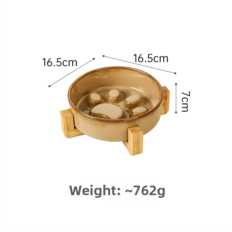 Κεραμικά μπολ κατοικίδιων για γάτες και σκύλους, ιαπωνικού στυλ, ψημένα σε καμίνι, διπλά μπολ με σύστημα αργής πρόσληψης, αντι-πνιγμού και αντι-διαρροών