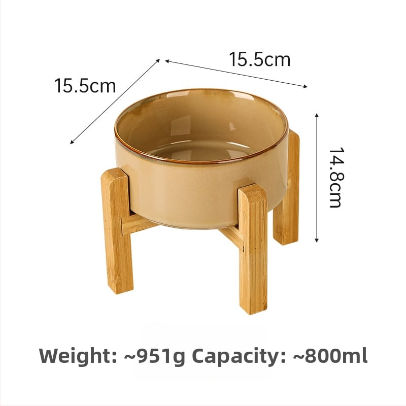 Κεραμικά μπολ κατοικίδιων για γάτες και σκύλους, ιαπωνικού στυλ, ψημένα σε καμίνι, διπλά μπολ με σύστημα αργής πρόσληψης, αντι-πνιγμού και αντι-διαρροών