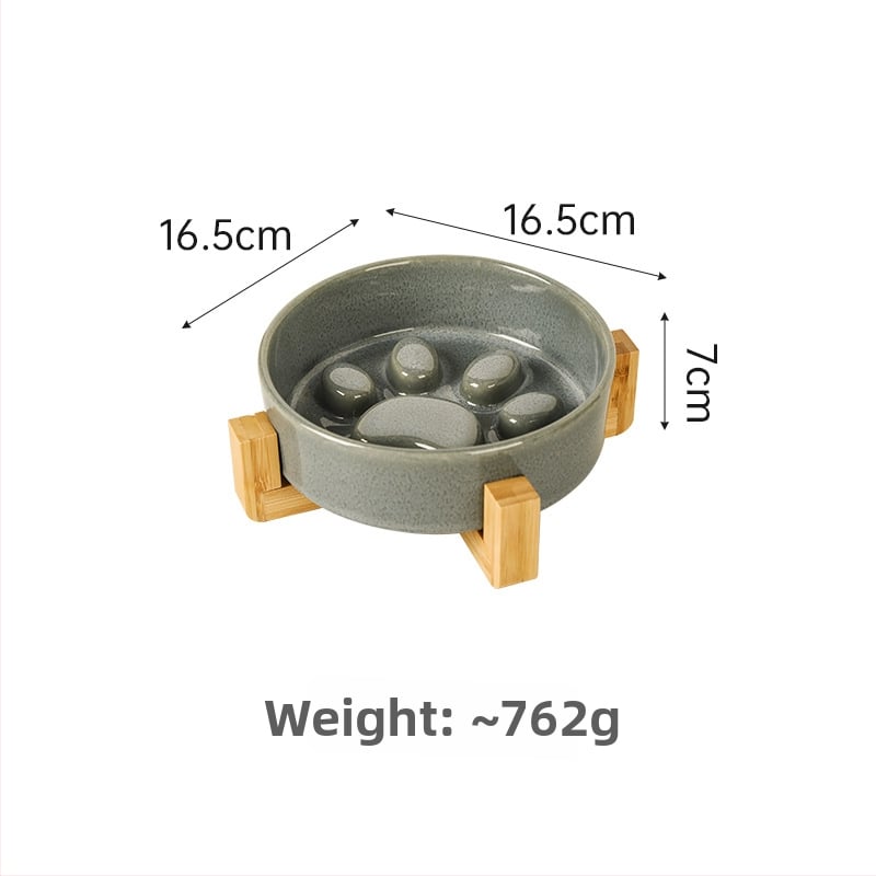 Κεραμικά μπολ κατοικίδιων για γάτες και σκύλους, ιαπωνικού στυλ, ψημένα σε καμίνι, διπλά μπολ με σύστημα αργής πρόσληψης, αντι-πνιγμού και αντι-διαρροών