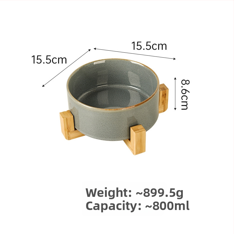 Κεραμικά μπολ κατοικίδιων για γάτες και σκύλους, ιαπωνικού στυλ, ψημένα σε καμίνι, διπλά μπολ με σύστημα αργής πρόσληψης, αντι-πνιγμού και αντι-διαρροών