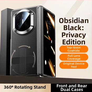 NECONO Kožené puzdro pre Huawei Mate X7 s predným a zadným krytom, pravá koža, integrovaný stojan, proti pádu, odolné proti škrabnutiam