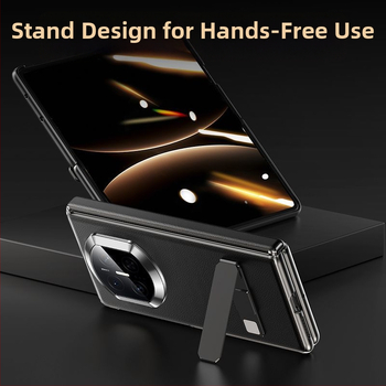 NECONO Kožené puzdro pre Huawei Mate X7 s predným a zadným krytom, pravá koža, integrovaný stojan, proti pádu, odolné proti škrabnutiam