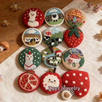 DIY αξεσουάρ κοσμημάτων, φελτ υπόστρωμα ποτηριού με αρνάκι, χειροποίητο, καρτούν στυλ