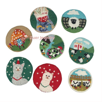 DIY αξεσουάρ κοσμημάτων, φελτ υπόστρωμα ποτηριού με αρνάκι, χειροποίητο, καρτούν στυλ