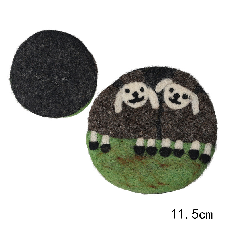 DIY αξεσουάρ κοσμημάτων, φελτ υπόστρωμα ποτηριού με αρνάκι, χειροποίητο, καρτούν στυλ