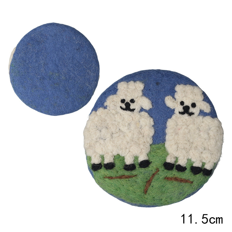 DIY αξεσουάρ κοσμημάτων, φελτ υπόστρωμα ποτηριού με αρνάκι, χειροποίητο, καρτούν στυλ