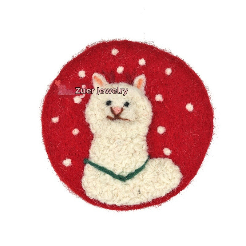 DIY αξεσουάρ κοσμημάτων, φελτ υπόστρωμα ποτηριού με αρνάκι, χειροποίητο, καρτούν στυλ