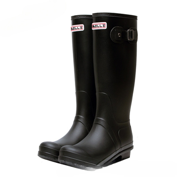 Cizme de ploaie pentru femei, înalte, partea superioară din PVC, impermeabile, antiderapante, pentru patru sezoane, toc mic 1–3 cm