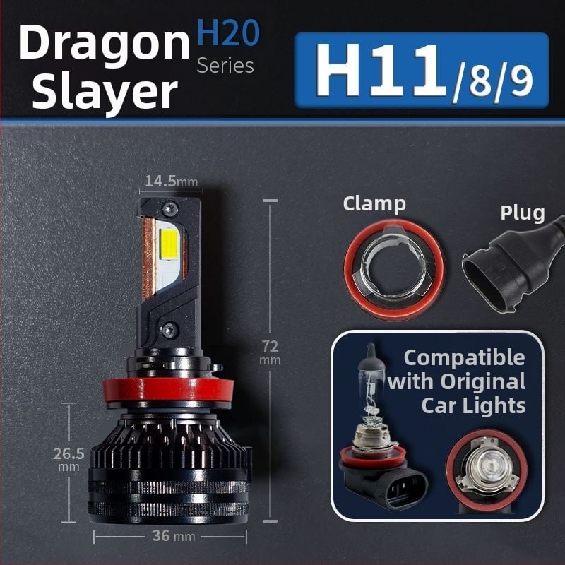 Faruri LED pentru mașină, lumină joasă, compatibile cu H1/4/7/11/9005/9012, 12V, 80–90W