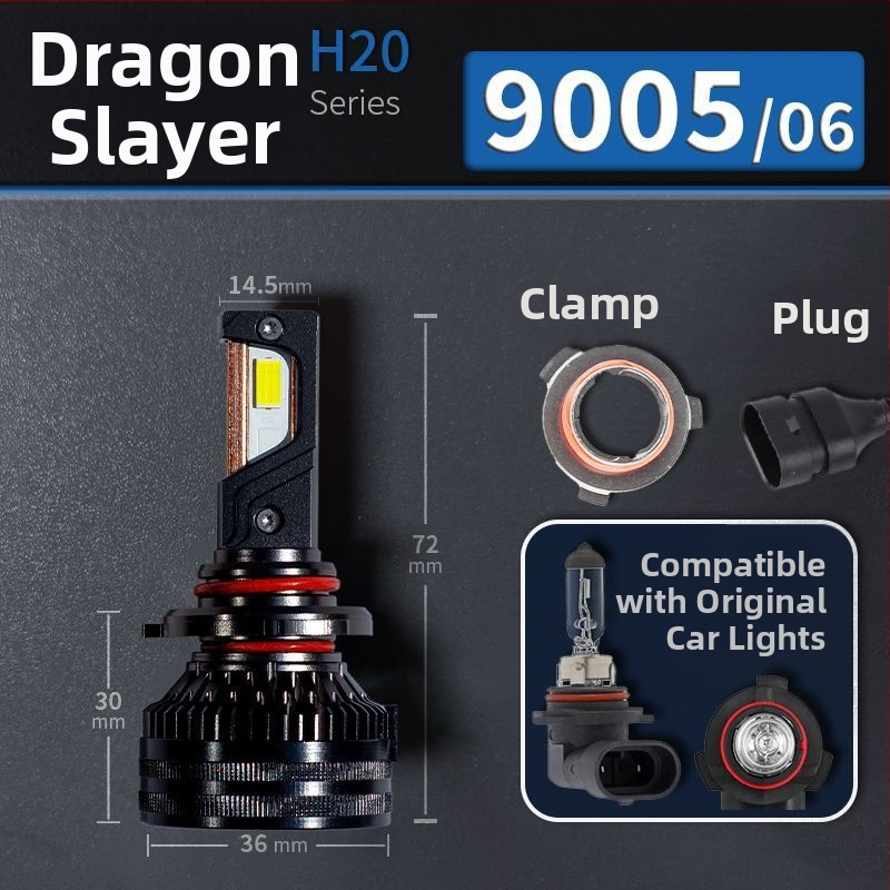 Faruri LED pentru mașină, lumină joasă, compatibile cu H1/4/7/11/9005/9012, 12V, 80–90W