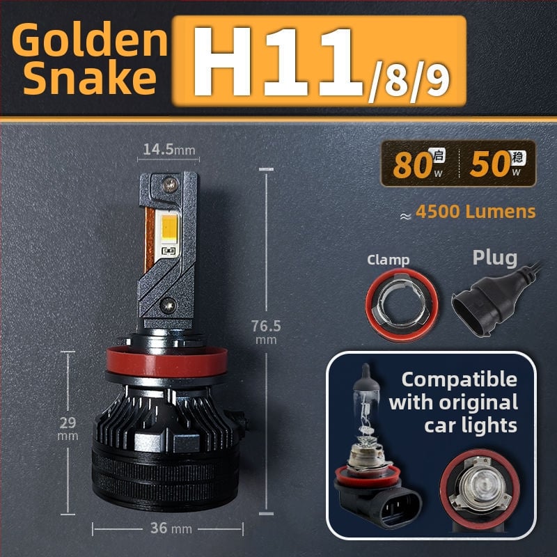 Faruri LED pentru mașină, lumină joasă, compatibile cu H1/4/7/11/9005/9012, 12V, 80–90W