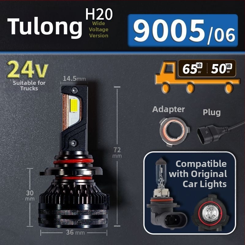 Faruri LED pentru mașină, lumină joasă, compatibile cu H1/4/7/11/9005/9012, 12V, 80–90W