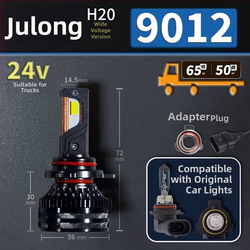 Faruri LED pentru mașină, lumină joasă, compatibile cu H1/4/7/11/9005/9012, 12V, 80–90W