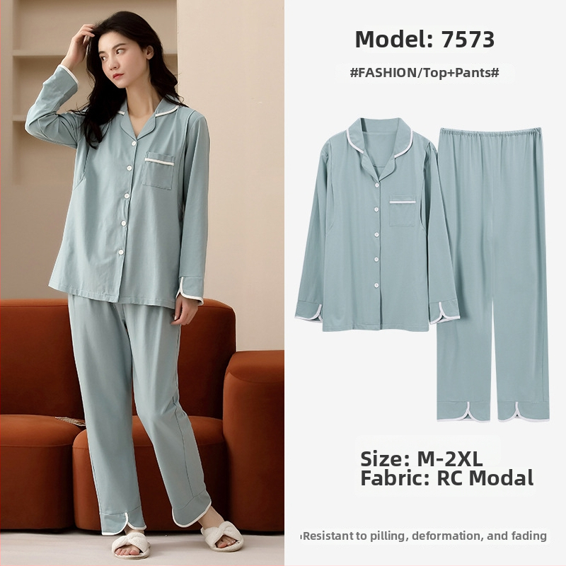 Πιτζάμες εγκύου από modal, στυλ cardigan, μακριά μανίκια, V-λαιμό, αναπνεύσιμες οικιακές πιζάμες για εγκύους