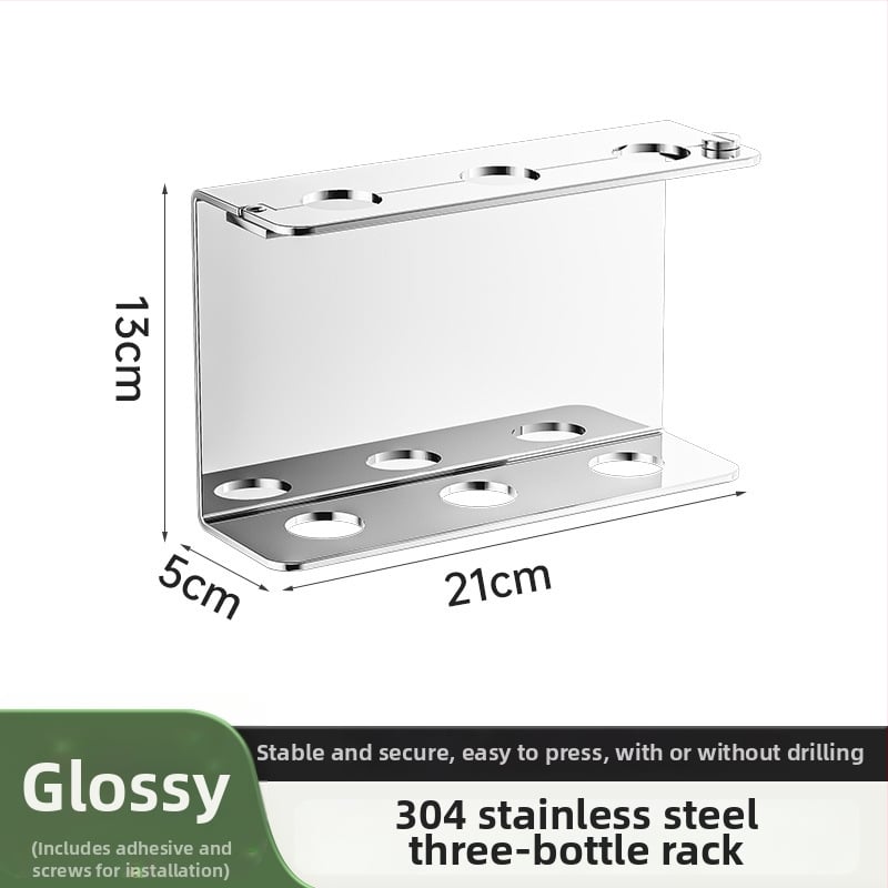 304 rozsdamentes acélból készült szappanadagoló, falra szerelhető, fúrás nélküli, kézi nyomású működés, polírozott felület, modern stílus, szállodai fürdőszobákhoz