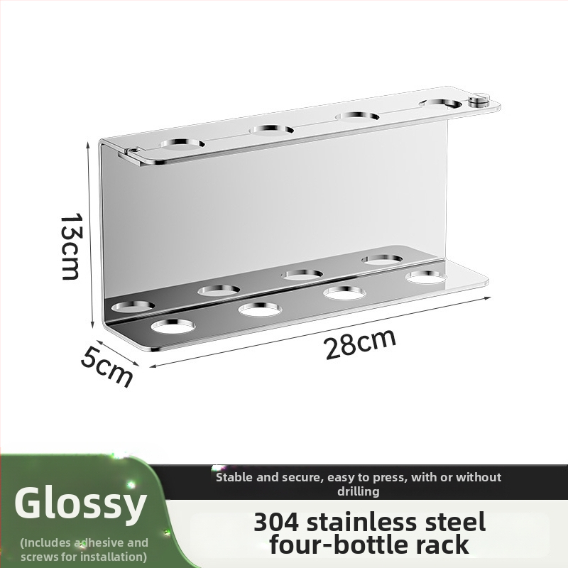 304 rozsdamentes acélból készült szappanadagoló, falra szerelhető, fúrás nélküli, kézi nyomású működés, polírozott felület, modern stílus, szállodai fürdőszobákhoz