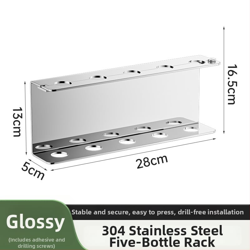304 rozsdamentes acélból készült szappanadagoló, falra szerelhető, fúrás nélküli, kézi nyomású működés, polírozott felület, modern stílus, szállodai fürdőszobákhoz