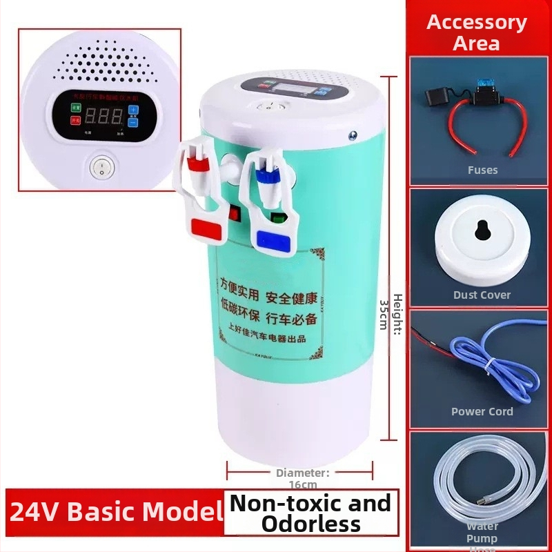 Kamionra szerelt 24V-es vízszolgáltató intelligens fűtéssel és csészés vízforralóval — ABS + rozsdamentes acél, testreszabható feldolgozás