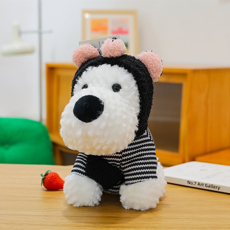 Λούτρινο κουτάβι Ουέστ Χάιλαντ — κολιέ κλειδιού, κοντό plush, γέμισμα PP βαμβάκι, συσκευασία με δίχτυ, OEM λογότυπο