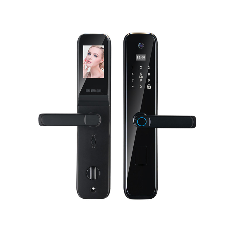 Смарт брава с пръстов отпечатък за дървена врата, модел p8S, 300 записа отпечатъци, над 10 000 отключвания, захранване DC