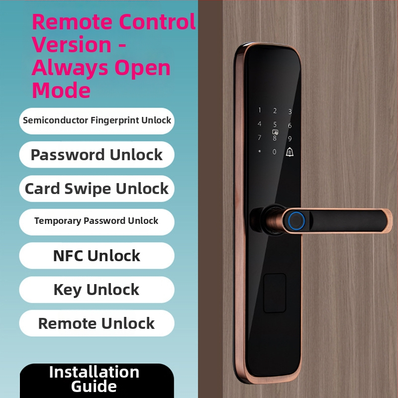 Смарт брава с пръстов отпечатък за дървена врата, модел p8S, 300 записа отпечатъци, над 10 000 отключвания, захранване DC