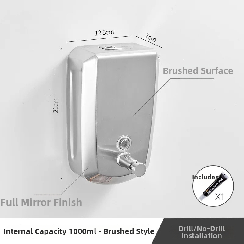 Érzékelős szappanadagoló falra szerelhető a fürdőszobában, rozsdamentes acélból, Settle Down márka, súly 500 g, modern minimalist stílus