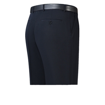 Férfi téli üzleti formális egyenes nadrág, kémiai szálak keveréke, poliészter, zsebek, középkorú férfiak számára, címkével