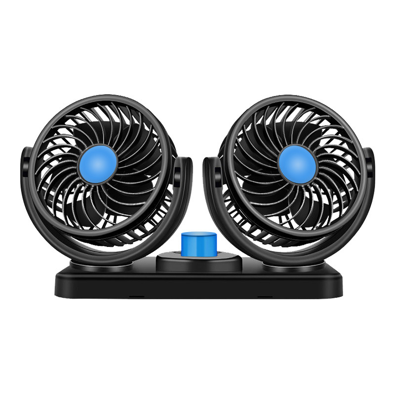 Autóventilátor, 12V/24V/USB, kétfejű, 10W, Modell DCFAN