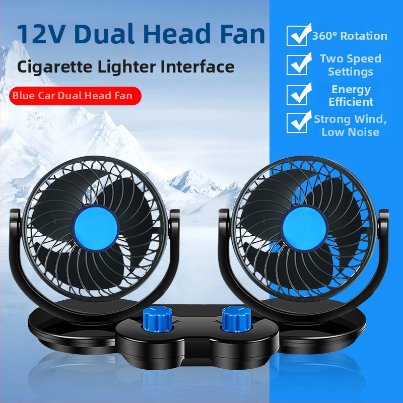 Autóventilátor, 12V/24V/USB, kétfejű, 10W, Modell DCFAN