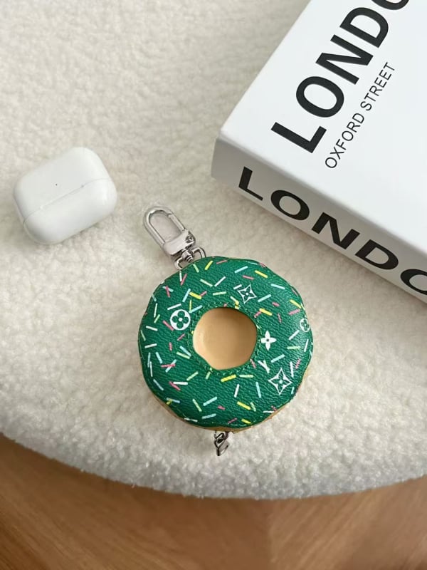 Κρεμαστό για τσάντα με μοτίβο ντόνατ από γνήσιο δέρμα – χαρακτική, φυσικό στυλ, φθινοπωρινή έκδοση 2025