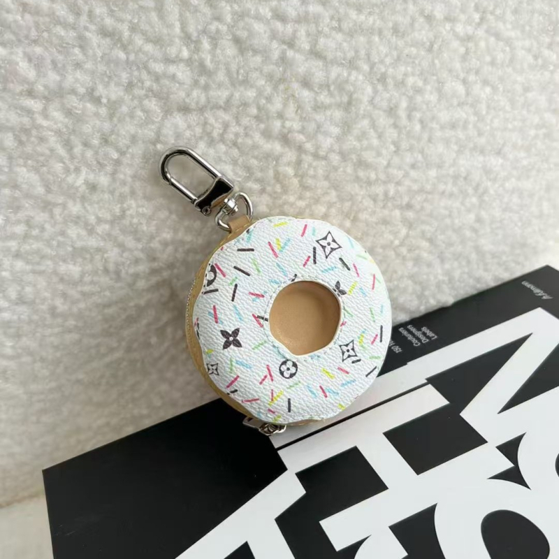 Κρεμαστό για τσάντα με μοτίβο ντόνατ από γνήσιο δέρμα – χαρακτική, φυσικό στυλ, φθινοπωρινή έκδοση 2025